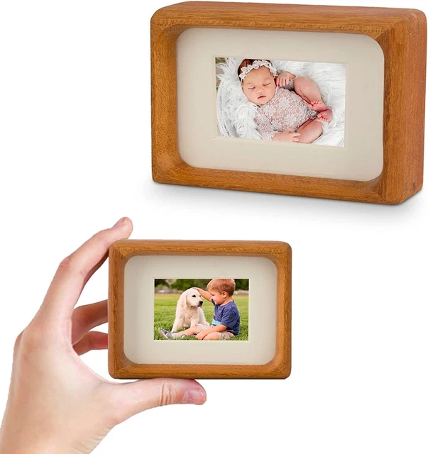 Youncewooder 3x4 Picture Frame,Smooth Round frame with Solid Teak
