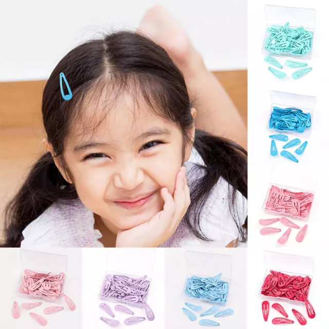 50Pcs New Girls Kids Baby Toddler Mini Candy Color Hair Clips Hairpin Side Clip