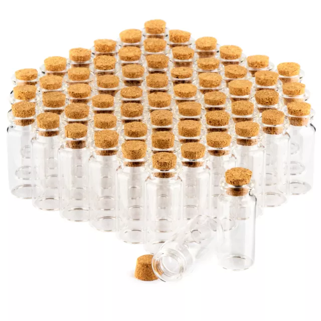 60x Gewürzgläser 10ml mit Korken, Set Mini Glasfläschchen, Geschenk Gläser Set