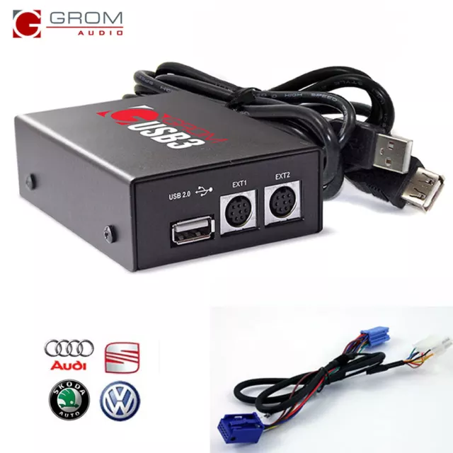 GROM Audio USB3 iPhone Samsung Android kit for AUDI A3 A4 A6 A8 TT SEAT SKODA VW