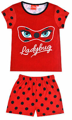 Girls Ladybug Set Kids Cotton T-shirt And Shorts Summer Outfit Age 4 5 6 8 Years