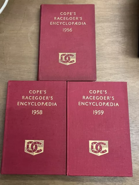 3 Cope's Racegoers Encyclopaedia. 1956 1958 and 1959