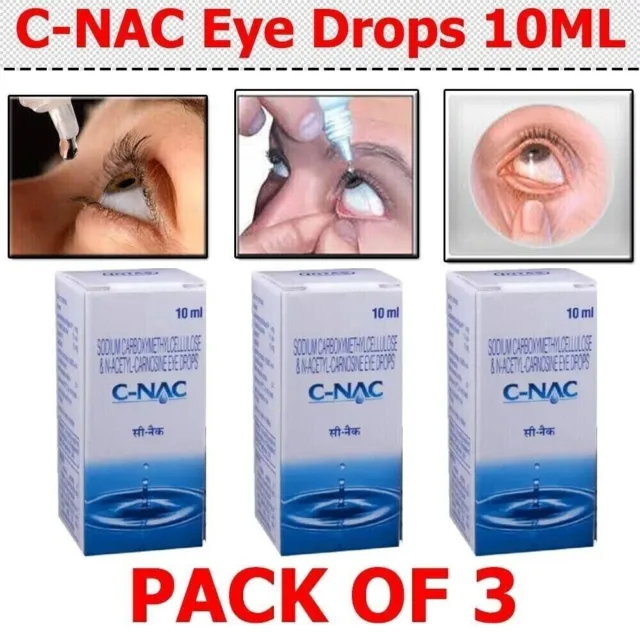 Paquete de 3 gotas para los ojos C-NAC para cataratas, N-acetilcarnosina 10...