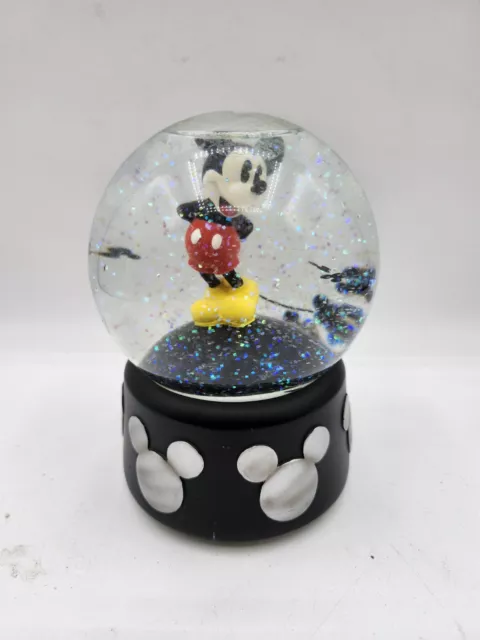 Disney Mickey Mouse Wind Up Musical Snow Globe "Mickey Mouse March" Song Works