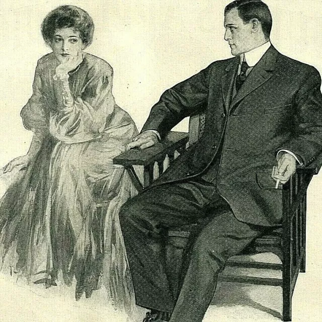 1906 KUPPENHEIMER Men's Clothing LEYENDECKER Husband Wife Fight Print Ad 4961