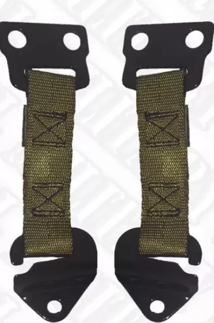 2 MILITARY HUMVEE X-door Limiter Straps GRN Ea. L/R M998 Right Nylon door Strap