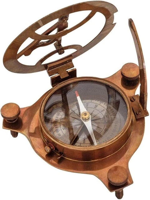 Marine 4 " London Nautisch Sonnenuhr Vintage Maritim Antik Messing Kompass Dekor