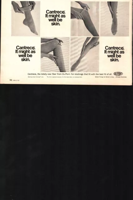 Cantrece Pantyhose Sexy legs Calves 1967 Magazine Ad Print Vintage b6