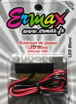 Eclairage de plaque moto à 5 Leds Ermax  Homologué E9