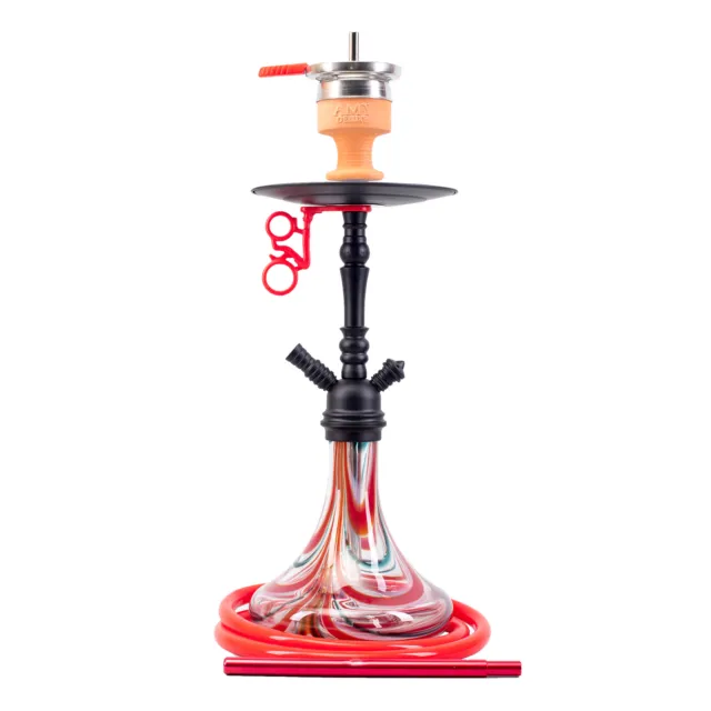 Amy Deluxe Shisha Middle Globe 2 Anschl. Alu Wasserpfeife Geschenk Set + Zubehör