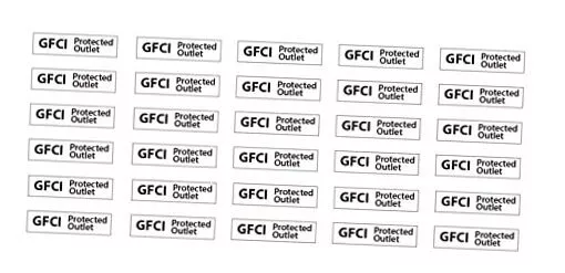 GFCI GFI Protected Outlet Decals Stickers 1" Wide .25" Tall (30 Pack) p650