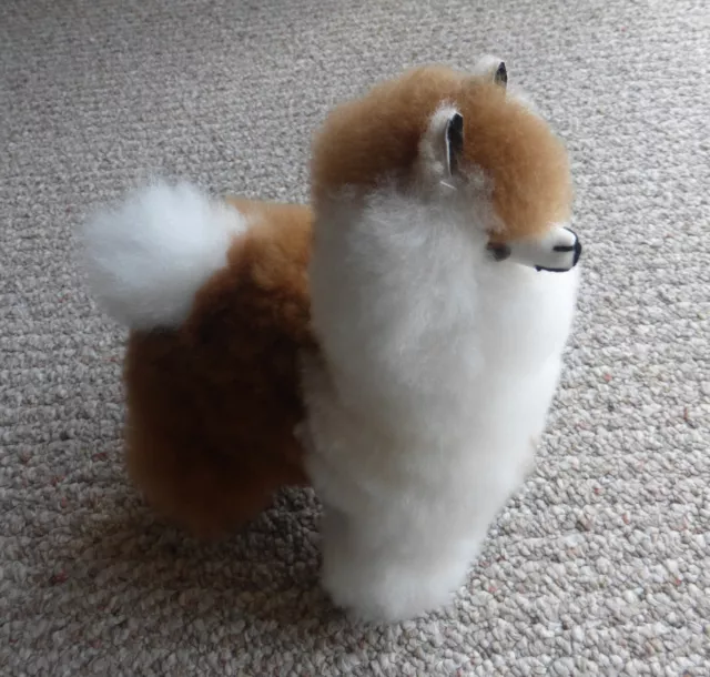 Peruvian Alpaca Llama Stuffed Animal - Handmade with Genuine Alpaca Fur - Brown