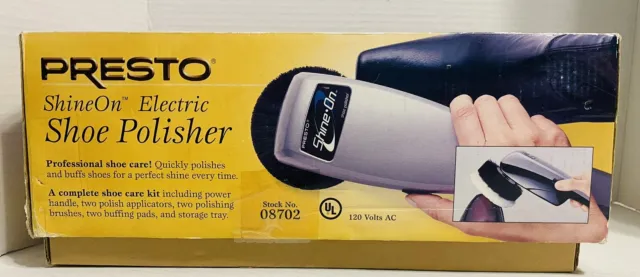 Presto Shine-On Electric Shoe Polisher, Stock No. 08702, Tested, Works