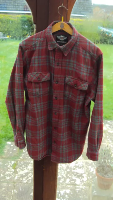 Harley Davidson Mens Long Sleeved Flannel Shirt Large