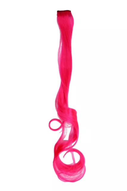 1 Clip Extension Cheveux Mèches Ondulés Rose Fluo 63cm YZF-P1C25-TF2315