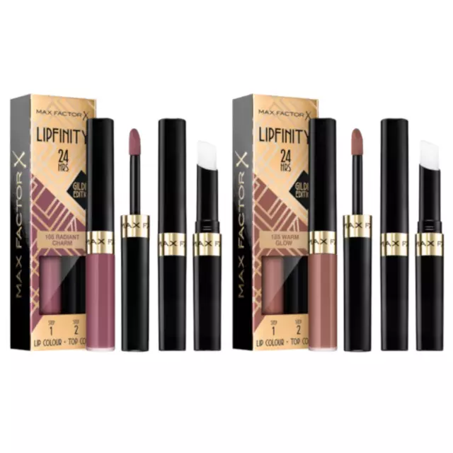 Max Factor Lipfinity 24 Stunden Duo Lippenfarbe + Obermantel vergoldete Edition 105 185