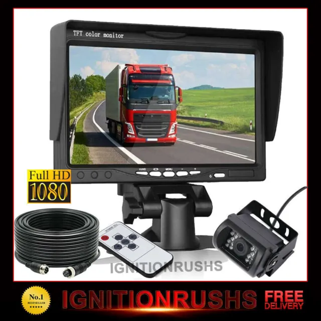 Car Reversing Camera +7" TFT LCD Monitor for Truck Caravan Bus Van Rear View Kit