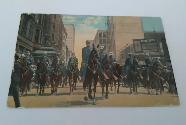 original Postkarte USA 1911 Mounted Police Squad on Parade