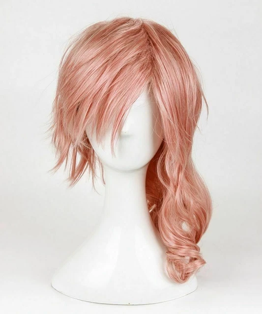 For Cosplay Final Fantasy Lightning Srah Wig Halloween Long Mix Pink Wig