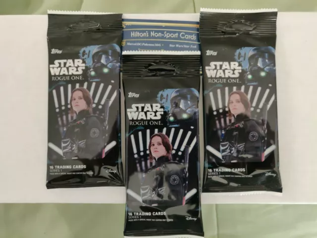 Lot of 3 Topps Star Wars Rogue One Series 1 Jumbo pack 16 cards Factory Sealed