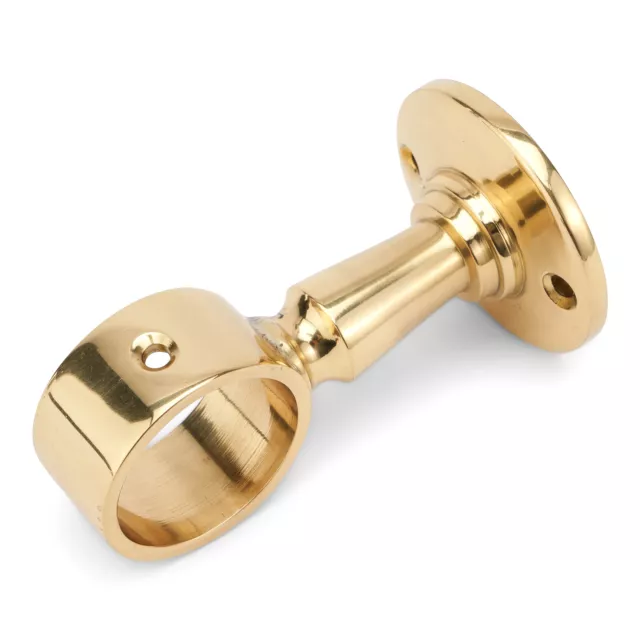 Maritim Handlaufhalter für 30mm Tau aus Messing massiv gold 8cm hoch Dekoration