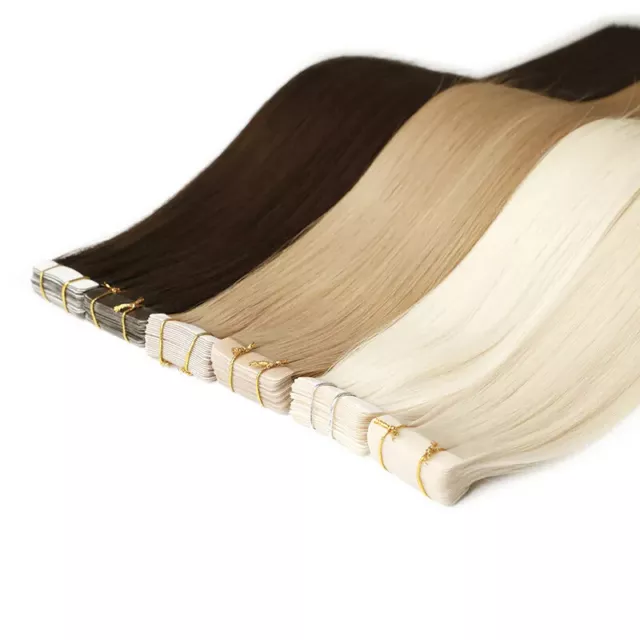 Tape In / On 100% Echthaar Remy Hair Extensions Haarverlängerung 2,5g / Tresse 3