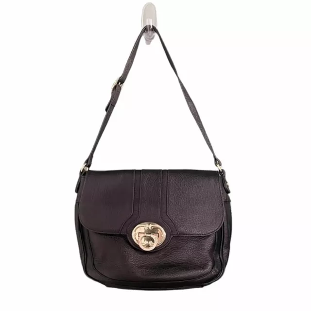 Emma Fox Purse Black Genuine Leather Saddle Bag Preppy Handbag Shoulder Bag