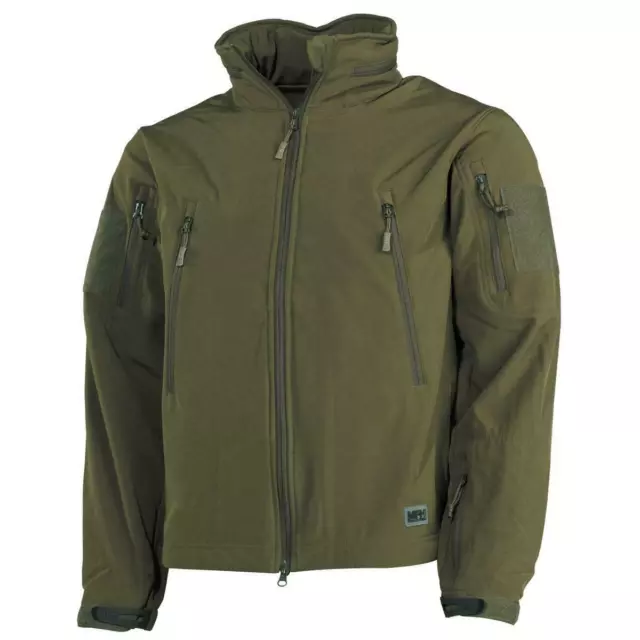 MFH Scorpion Soft Shell Jacket Green Waterproof Workwear Fishing Hunting Coat