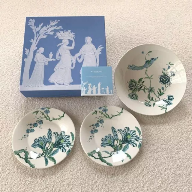 Wedgwood Jasper Conran Chinoiserie Pasta Salad Bowl Plate Set of 3 with Box