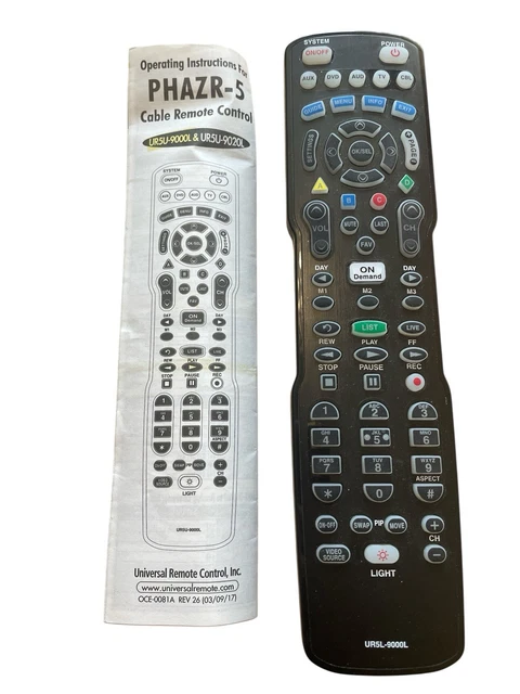 X-10 UR73A 5-in-1 Universal Remote Control - RF/IR Non-Learning Remote For Home Entertainment