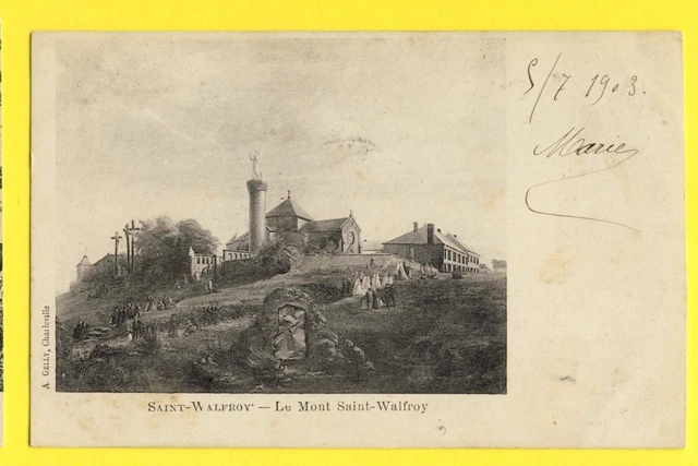 cpa FRANCE engraving drawing Eau Forte MARGUT (Ardennes) LE MONT SAINT WALFROY