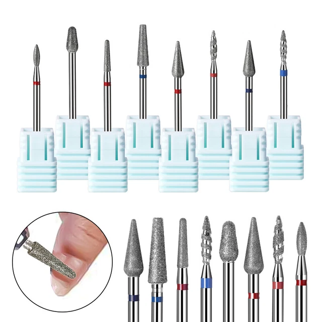 2 piezas brocas de uñas para taladro eléctrico fresadora cutícula broca taladro de uñas