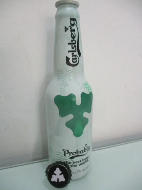 Carlsberg beer: a 330 ml empty aluminum bottle,  Israel, 2023.