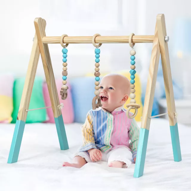 Babyspielgerät Baby Gym Spieltrapez Spielbogen Holzspielzeug 3 Kinderspielzeugen