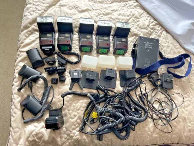 Metz Flash mega bundle 5 x 54 MZ-4i,  4 x slaves, Quantum, lots of accessories!