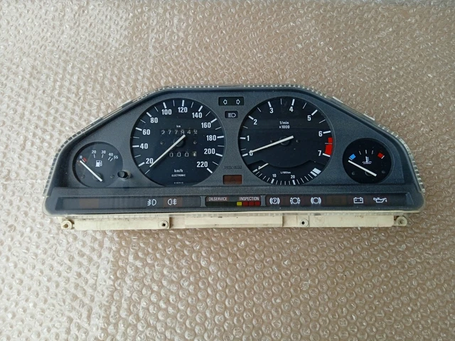 BMW E30 INSTRUMENT Gauge Cluster Speedometer, 220 KM/H MOTOMETER 325i ...