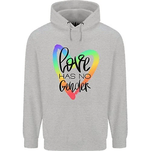 Lgbt Love Non Ha Genere Gay Pride Giorno Uomo 80% Cotone Felpa con Cappuccio