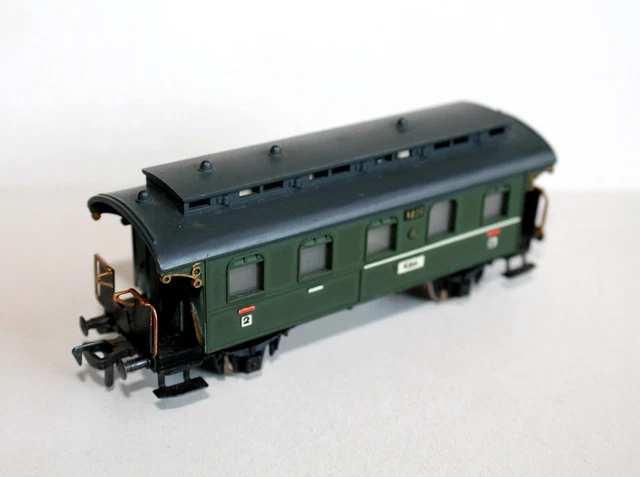 Wagon Restaurant Fleischmann HO 1418 B éclairé – Époque 4, SBB, Très Bon état