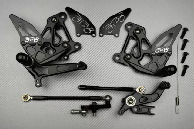 Platines Commandes Reculées Racing Noires MV AGUSTA SUPERVELOCE 800 F1 2020-2022