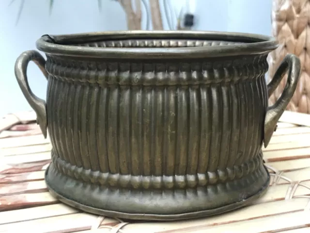 Antique elegant brass planter