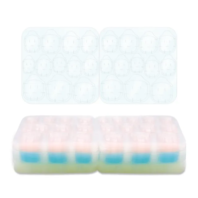 12/24Pcs Clear Press On Self Adhesive Double Sided Jelly Nail Tabs For Fake N **