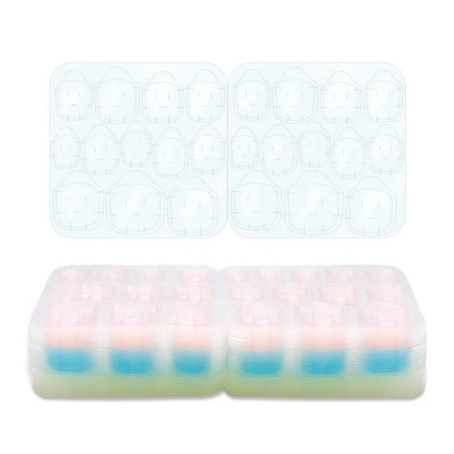 12/24Pcs Clear Press On Self Adhesive Double Sided Jelly Nail Tabs For Fake N **