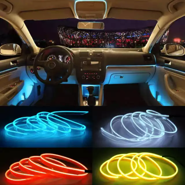 3M Auto Leisten Licht Strang für Auto Inneraum Ambiente Beleuchtung Farb  Auswahl