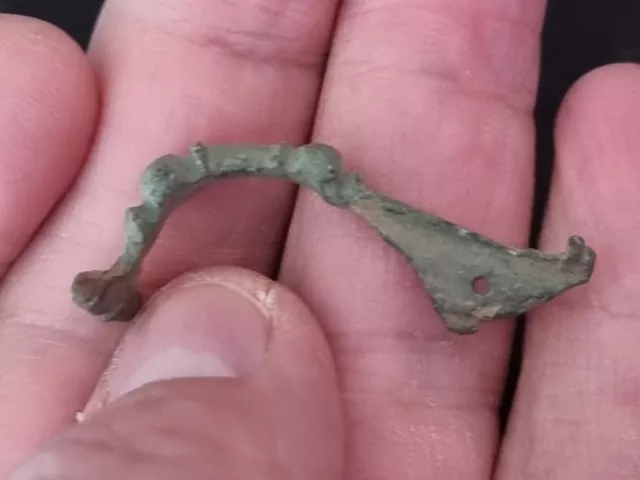 Roman bronze fibula brooch Yorkshire, Britain as found uncleaned condition LA57h 2