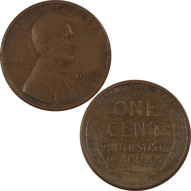 1926 S Lincoln Wheat Cent F Fine Penny 1c US Coin SKU:I4329