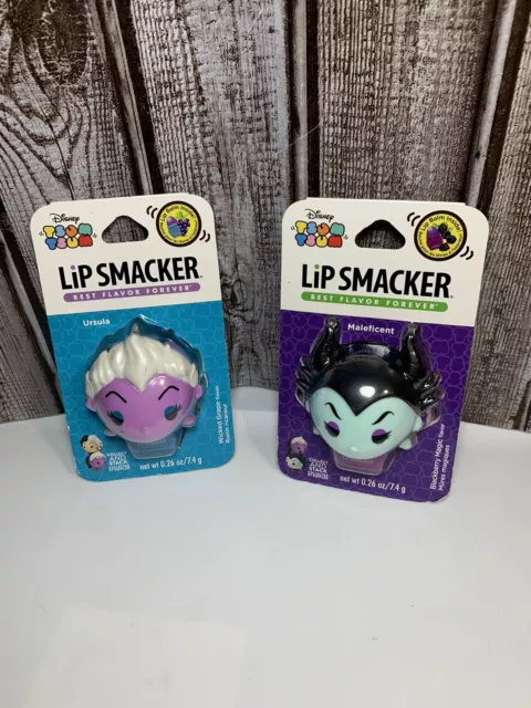 Disney Tsum Tsum Lip Smacker Flavored Lip Balm Villain Maleficent/Ursula Bundle