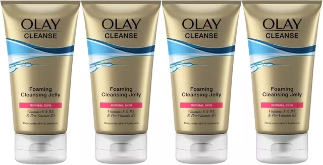 4 x Olay Cleanse Foaming Skin Cleansing Jelly Melts Normal Skin 150ml