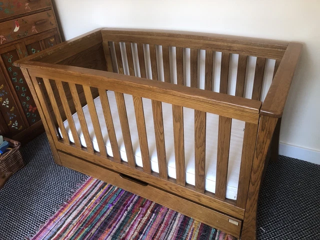 MAMAS PAPAS Ocean Range Solid dark Oak. Cot Toddler Bed. 50.00 PicClick UK