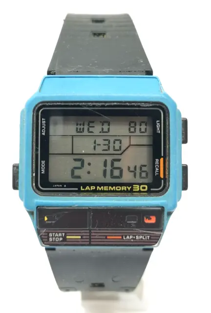 Orologio Casio SDB-300W lap memory 30 watch Japan vintage clock lcd digital