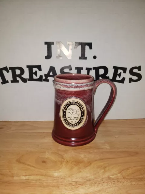 IRON HILL BREWERY 2012 MUG CLUB MEMBER BEER STEIN pottery MUG Burgundy